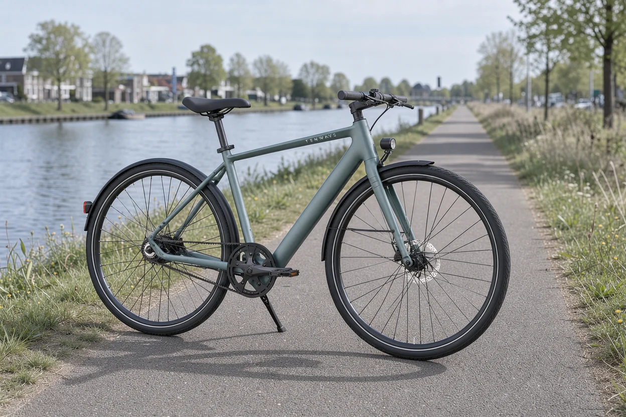 TENWAYS CGO600 aan een fietspad langs een kanaal