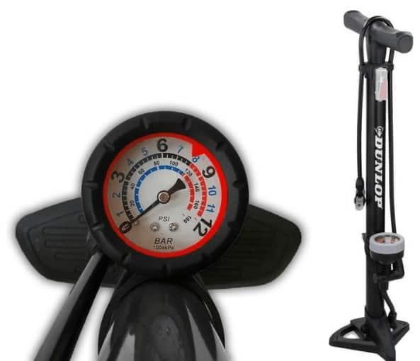 Dunlop fietspomp met drukmeter voor elektrische fiets