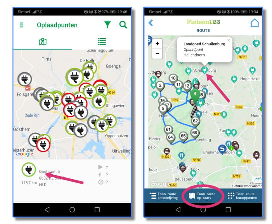 fietsoplaadpunten apps screenshots